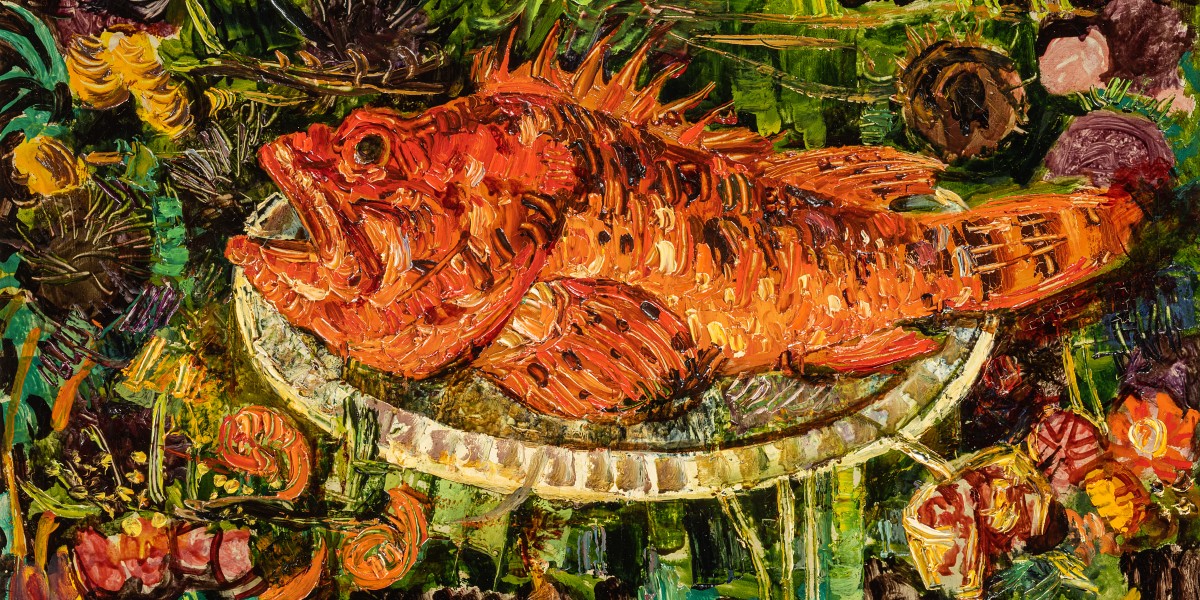 Composition à la rascasse et aux oursins